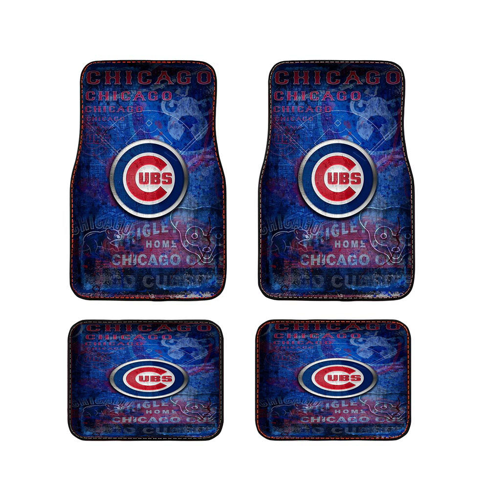 Chicago Cubs Texture Wall Car Floor Mats Accessories