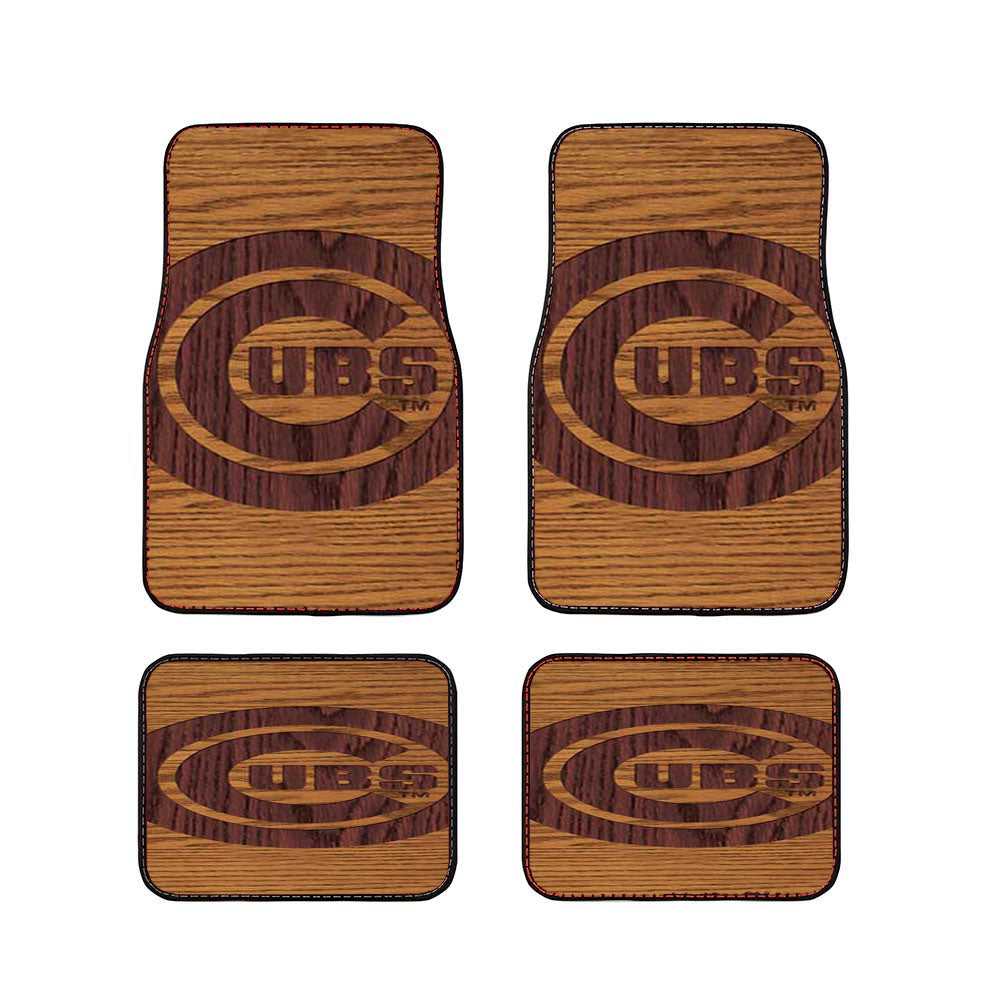 Chicago Cubs Woodcut Car Floor Mats Accessories
