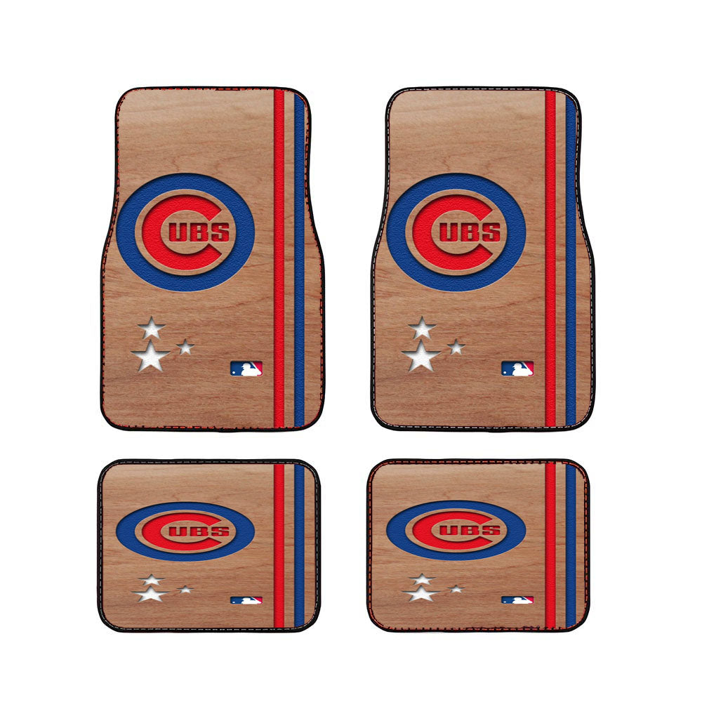 Chicago Cubs Wooden Star Car Floor Mats Accessories