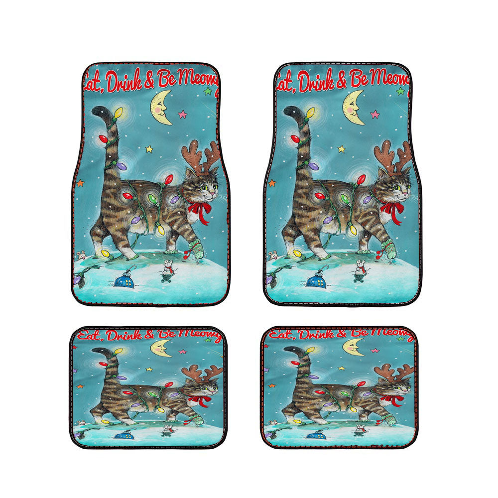 Christmas Cat Car Floor Mats Accessories