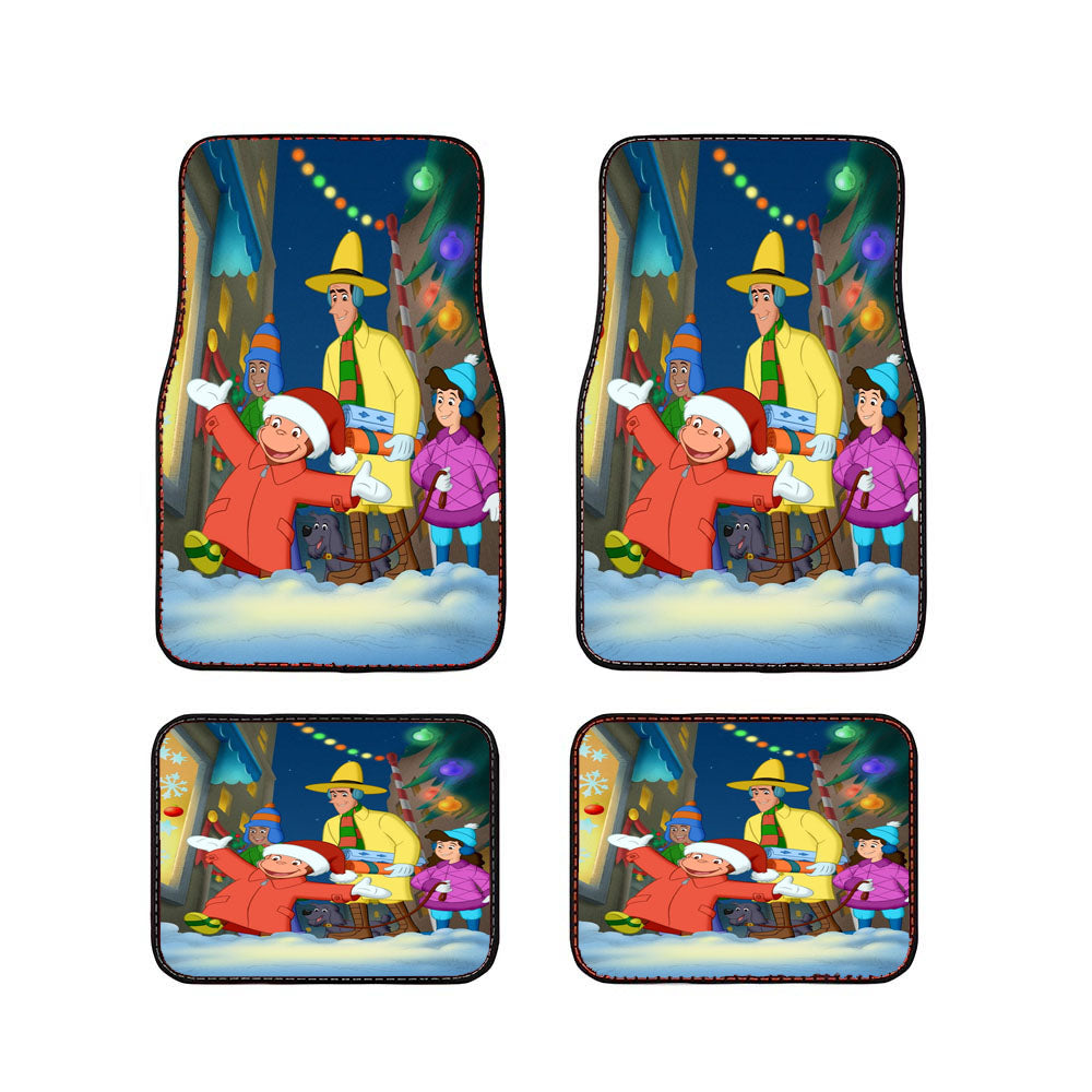 Christmas Curious George And Friends Car Floor Mats Accessories