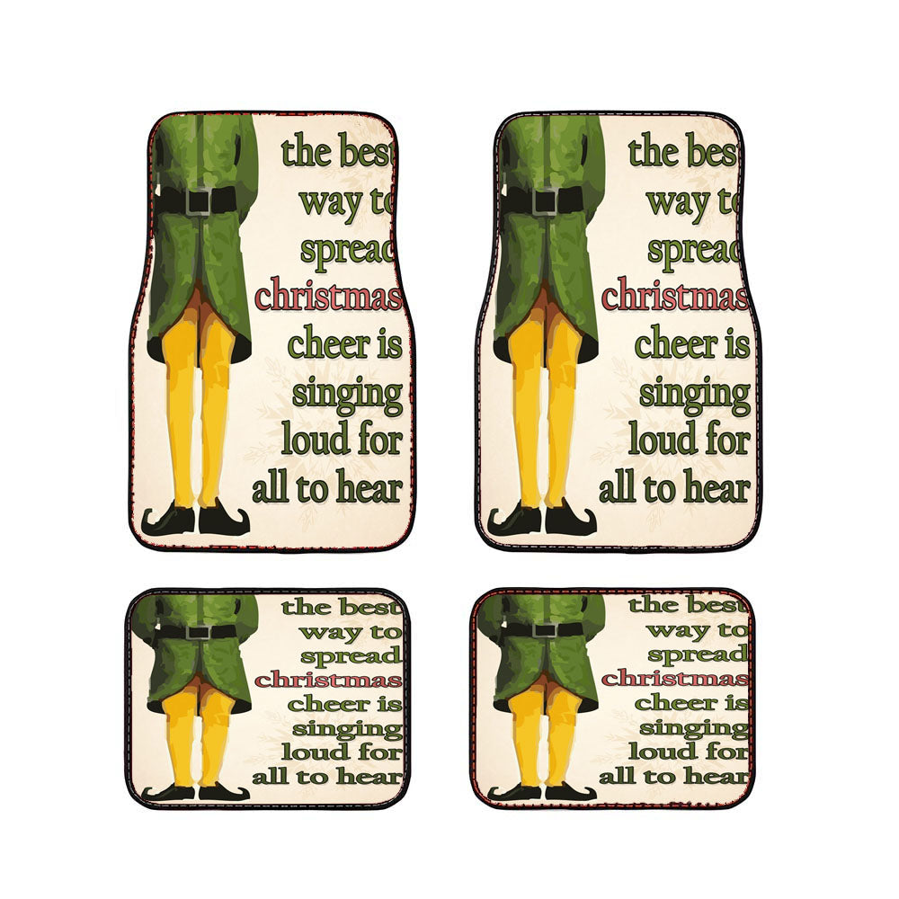 Christmas Elf Quote Car Floor Mats Accessories