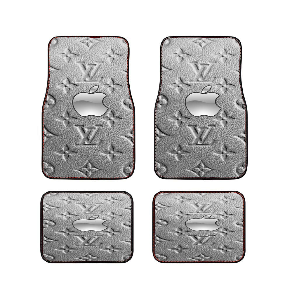Chrome Apple Tech Pattern Car Floor Mats Accessories