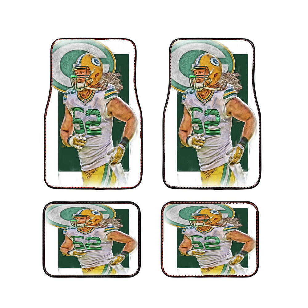 Clay Matthews Green Bay Packers Oil Art Car Floor Mats Accessories