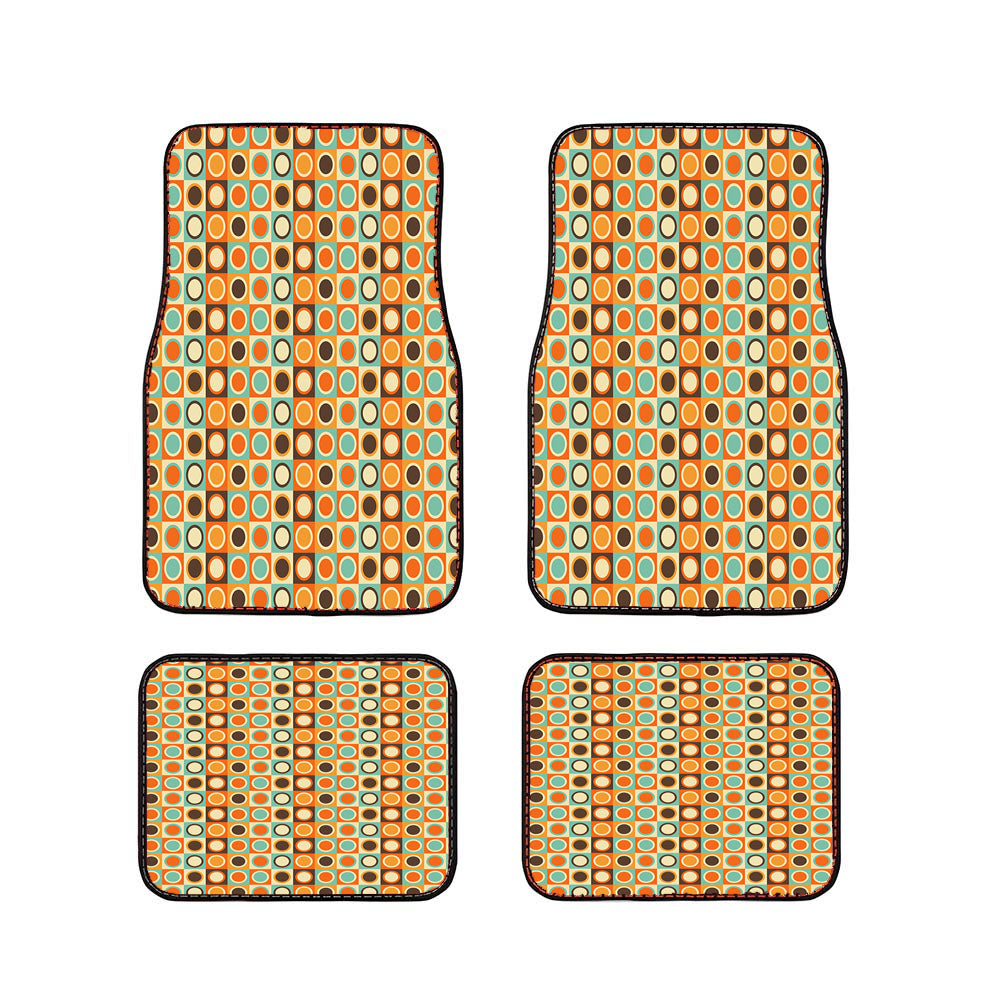Colorful Circle Retro Car Floor Mats Accessories