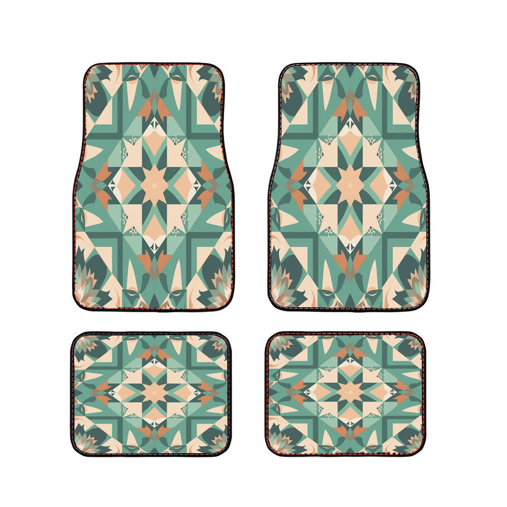 Colorful Geometric Pattern With A Star Car Floor Mats Accessories