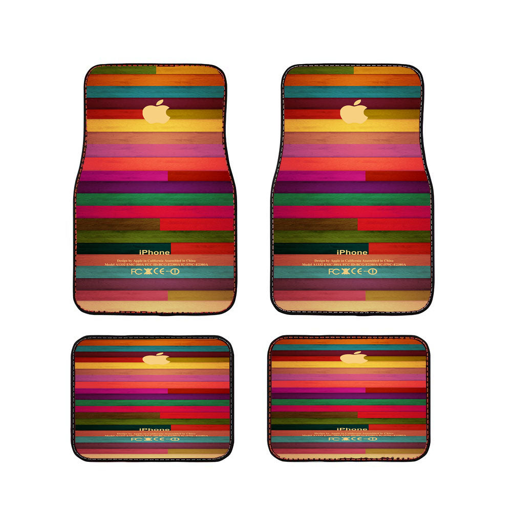 Colorful Wood Pattern Car Floor Mats Accessories