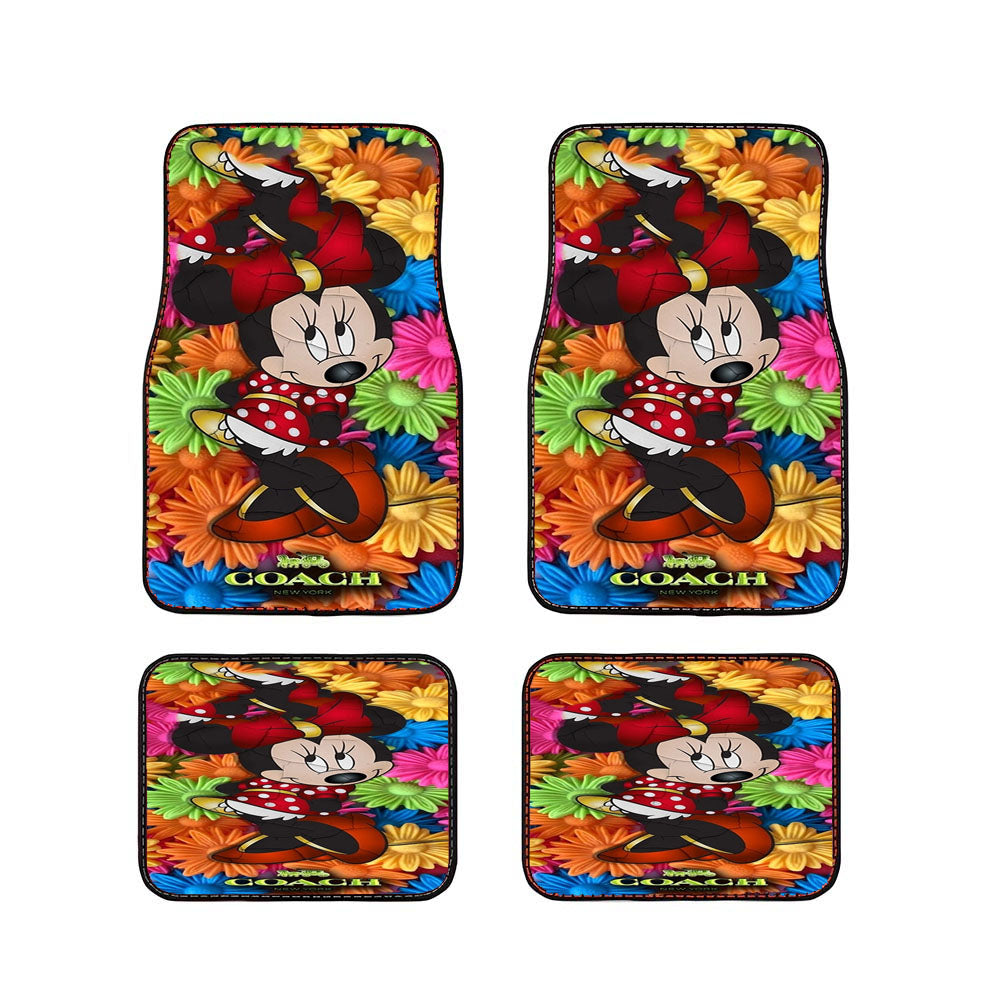 Colorfull Coach Minnie Mouse Flowers Car Floor Mats Accessories