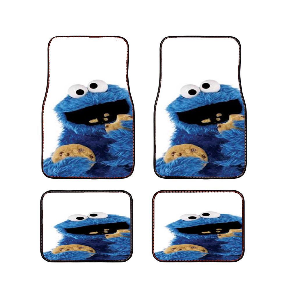 Cookie Monster Plain Wht Car Floor Mats Accessories