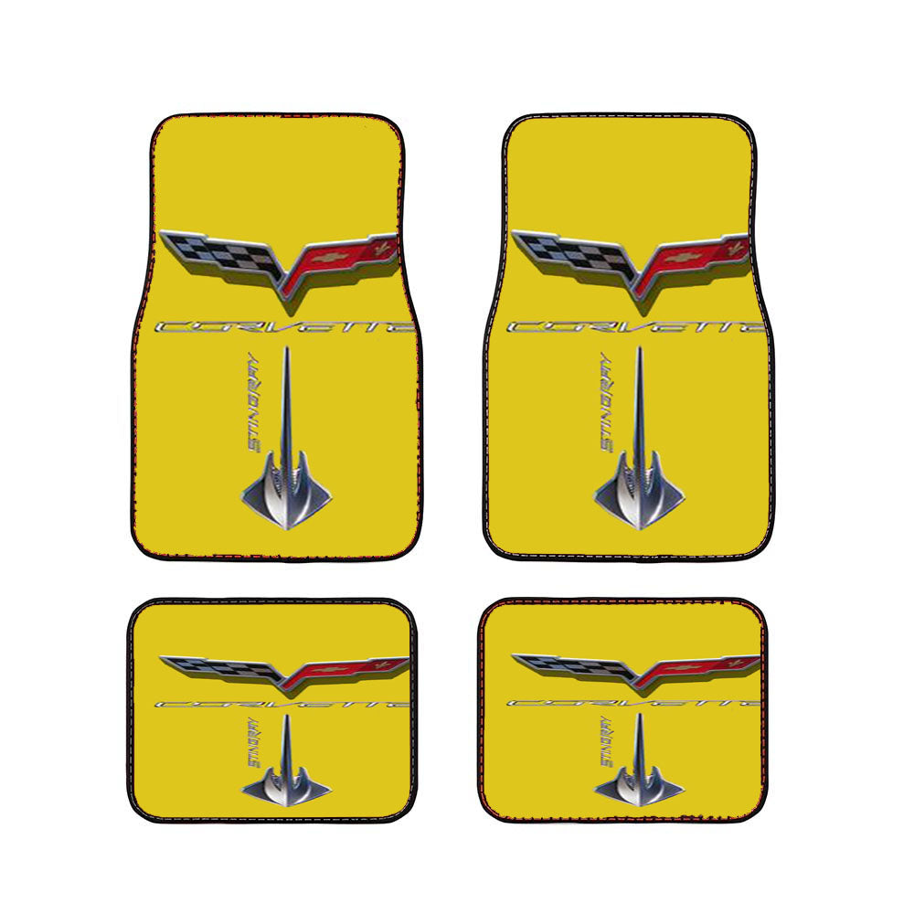 Corvette Stingray C7 Yellow Car Floor Mats Accessories