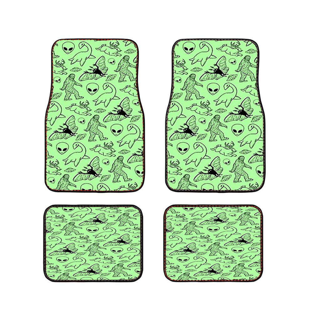 Cryptid Pattern Green Lines Car Floor Mats Accessories