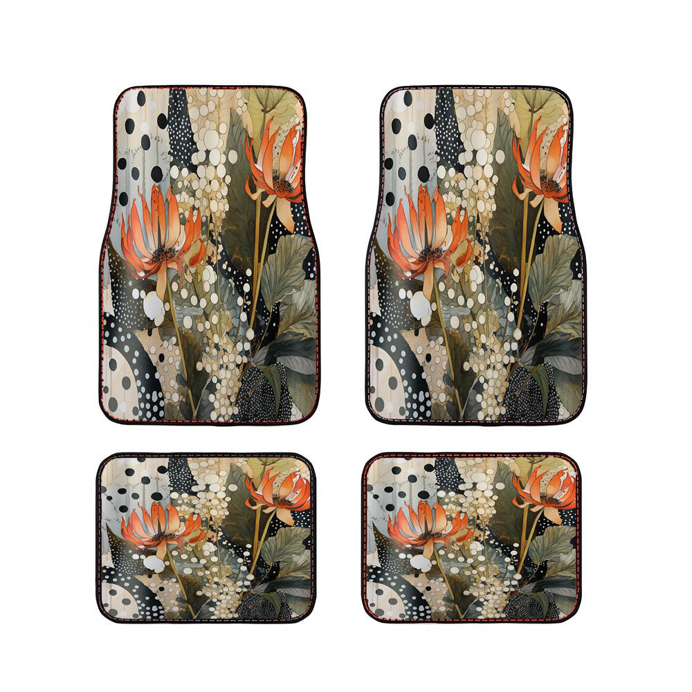 Cute Boho Floral Car Floor Mats Accessories