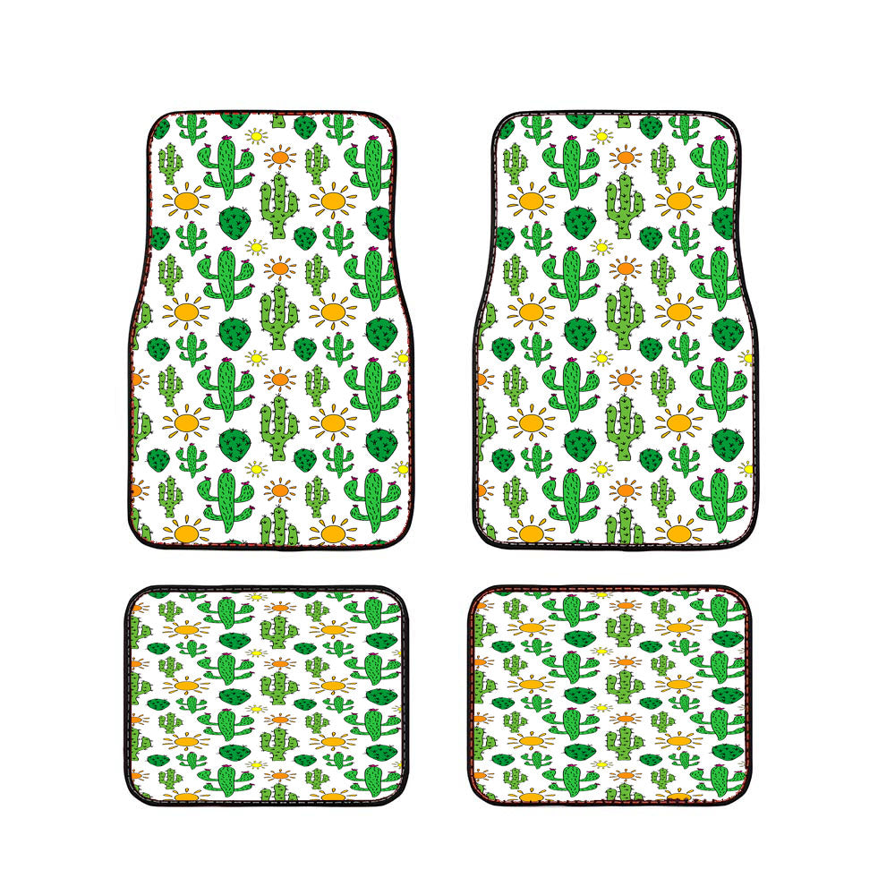 Cute Desert Cactus Pattern Car Floor Mats Accessories