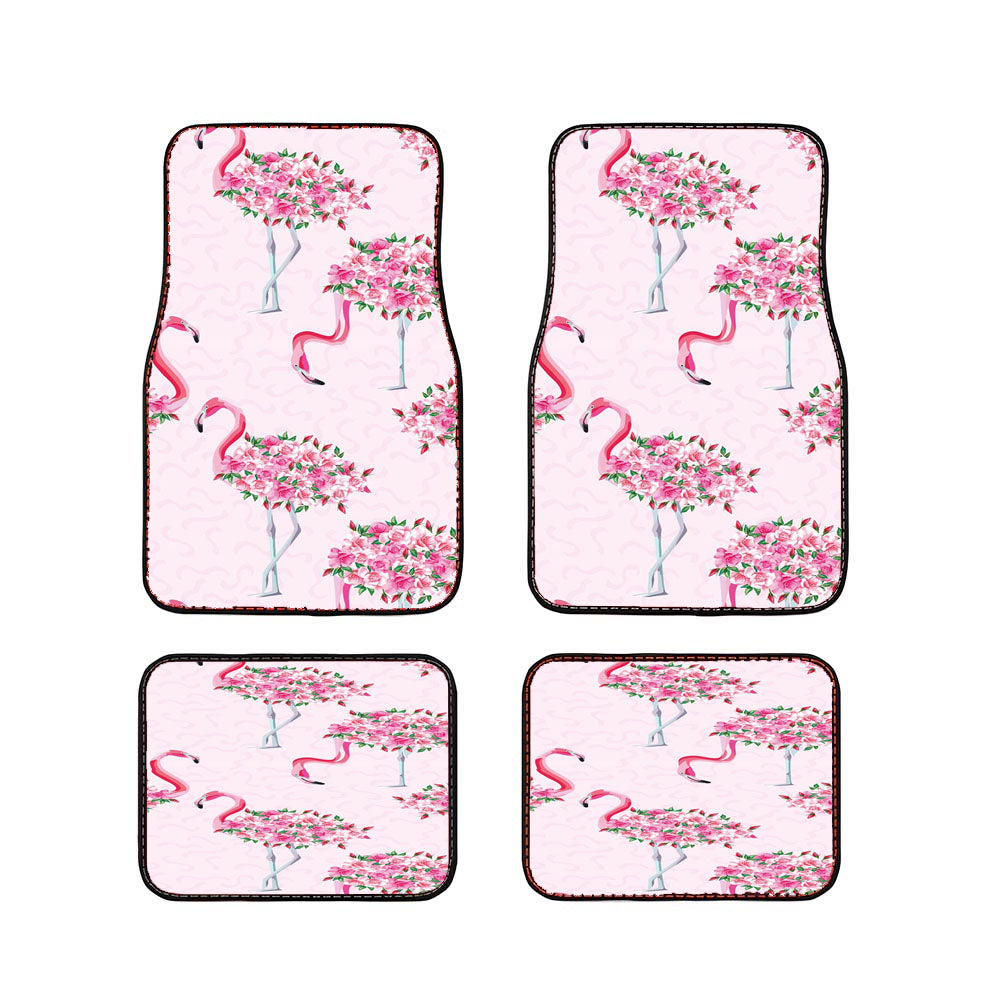 Cute Flamingo Flower Car Floor Mats Accessories