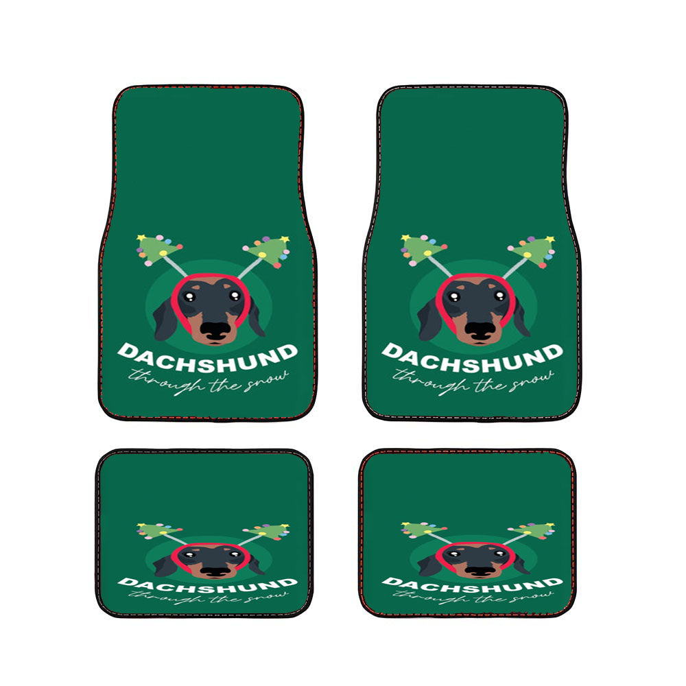 Dachshund Through The Snow Car Floor Mats Accessories