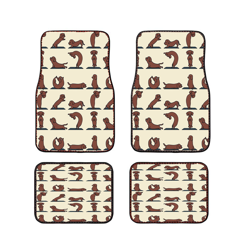 Dachshund Yoga Pattern Car Floor Mats Accessories