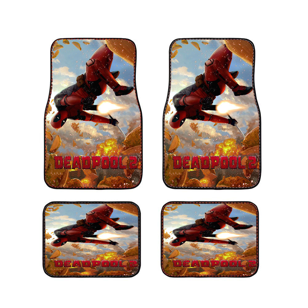 Deadpool 2 Movie Poster Gold Car Floor Mats Accessories