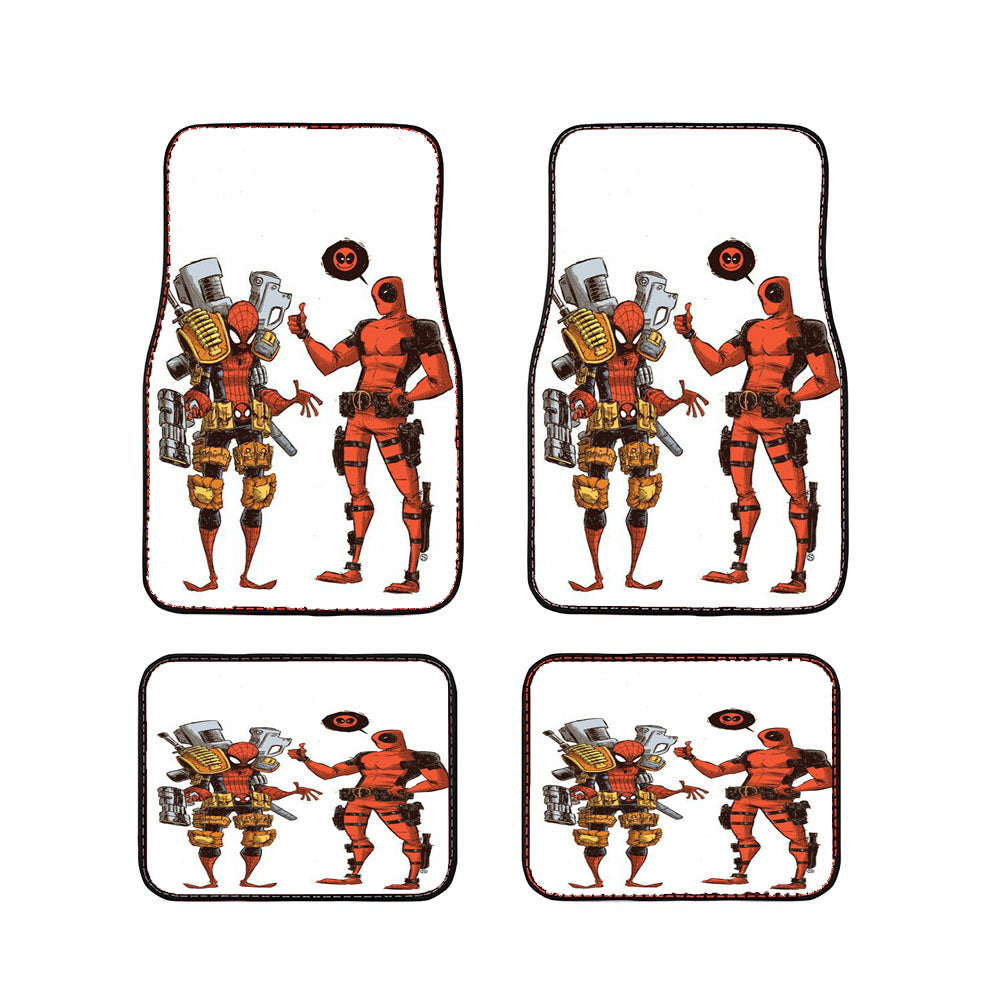 Deadpool And Spiderman Army Car Floor Mats Accessories