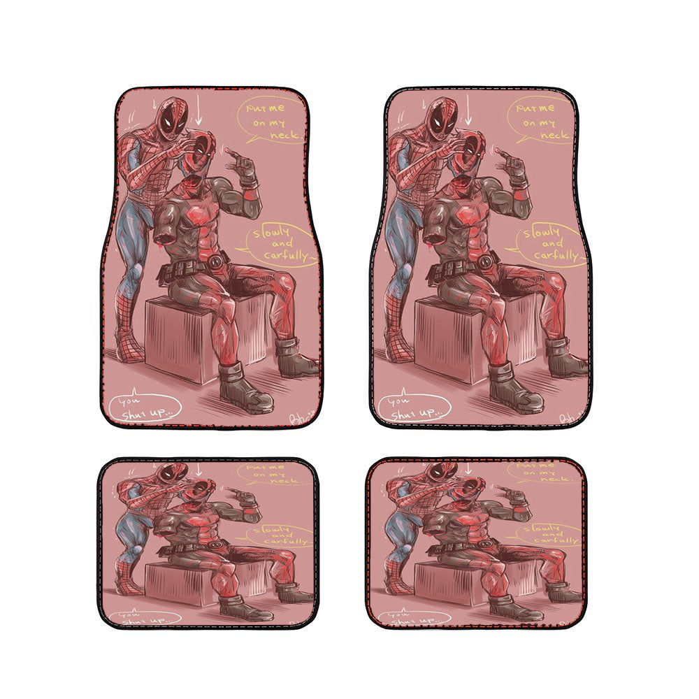 Deadpool And Spiderman Bhee Car Floor Mats Accessories