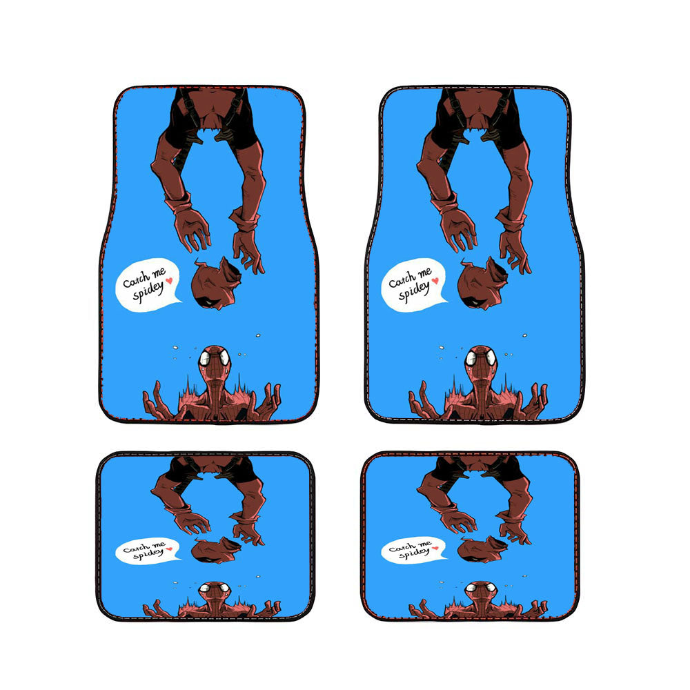 Deadpool And Spiderman Crazy Car Floor Mats Accessories