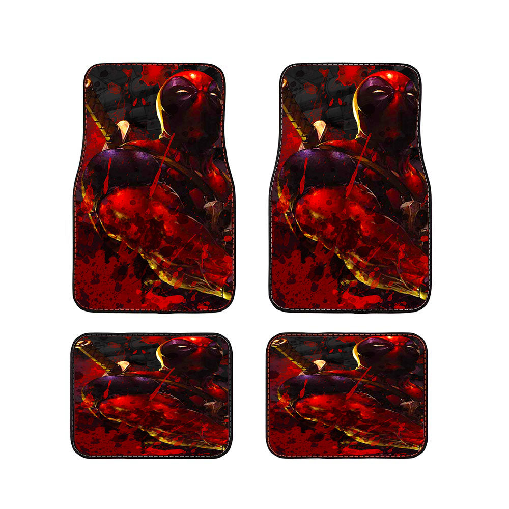 Deadpool Blood Splat Car Floor Mats Accessories