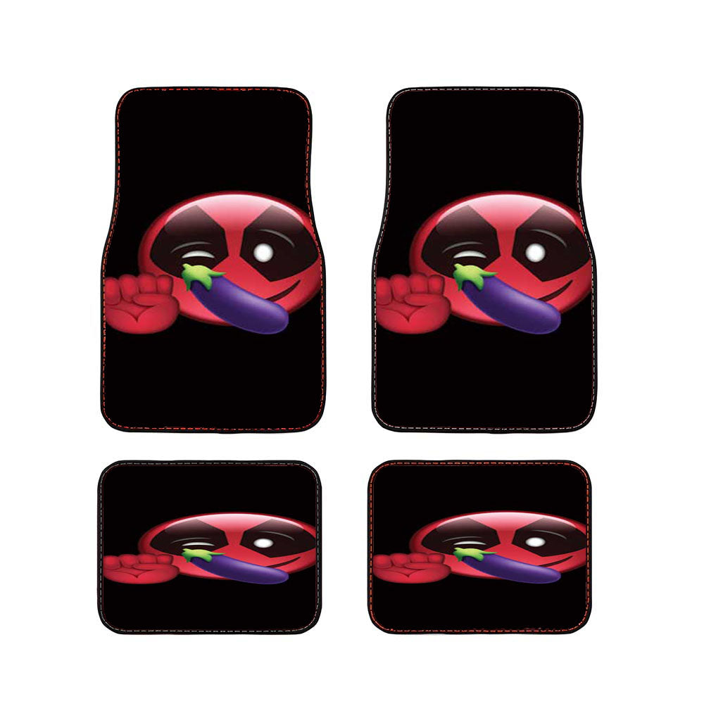 Deadpool Emoji Eggplant Car Floor Mats Accessories