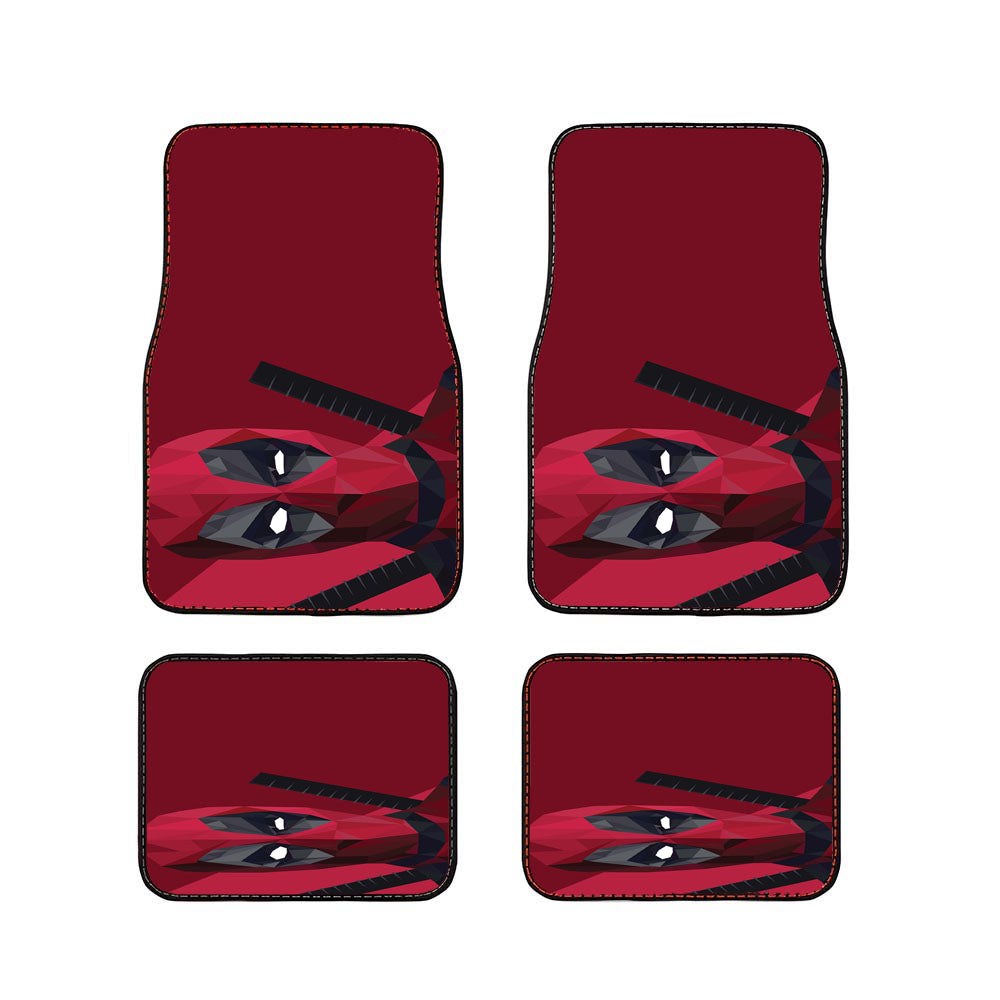 Deadpool Flat Design Car Floor Mats Accessories