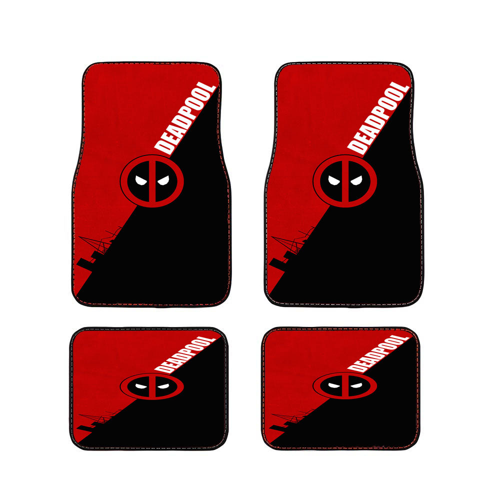 Deadpool Logo Black Red Car Floor Mats Accessories
