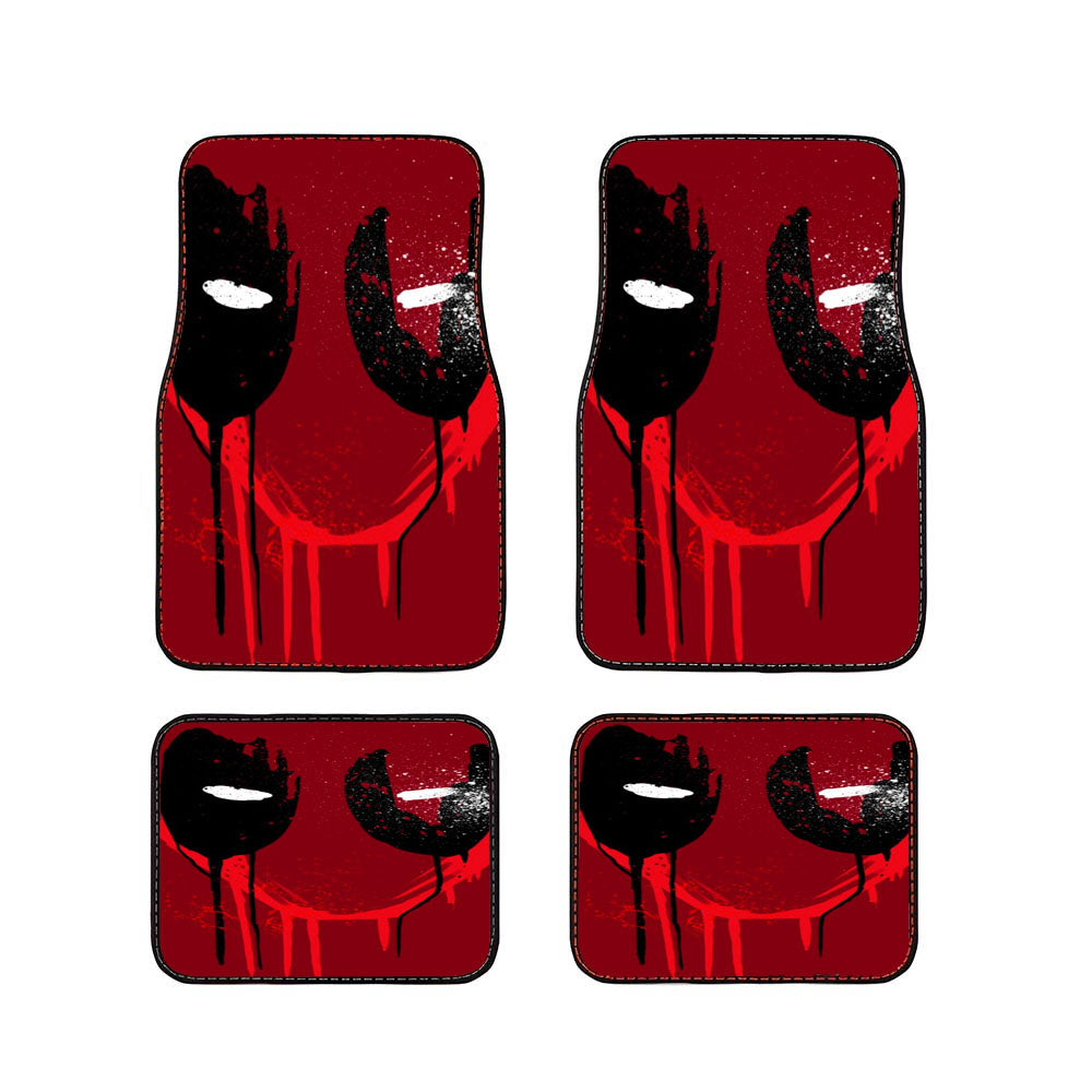 Deadpool Mask Logo Car Floor Mats Accessories