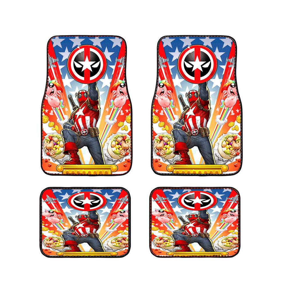 Deadpool X Captain America Car Floor Mats Accessories