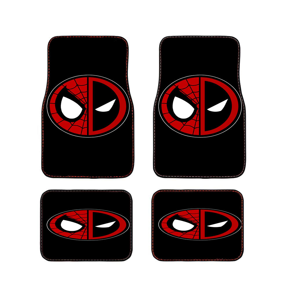 Deadpool X Spidey Face Car Floor Mats Accessories