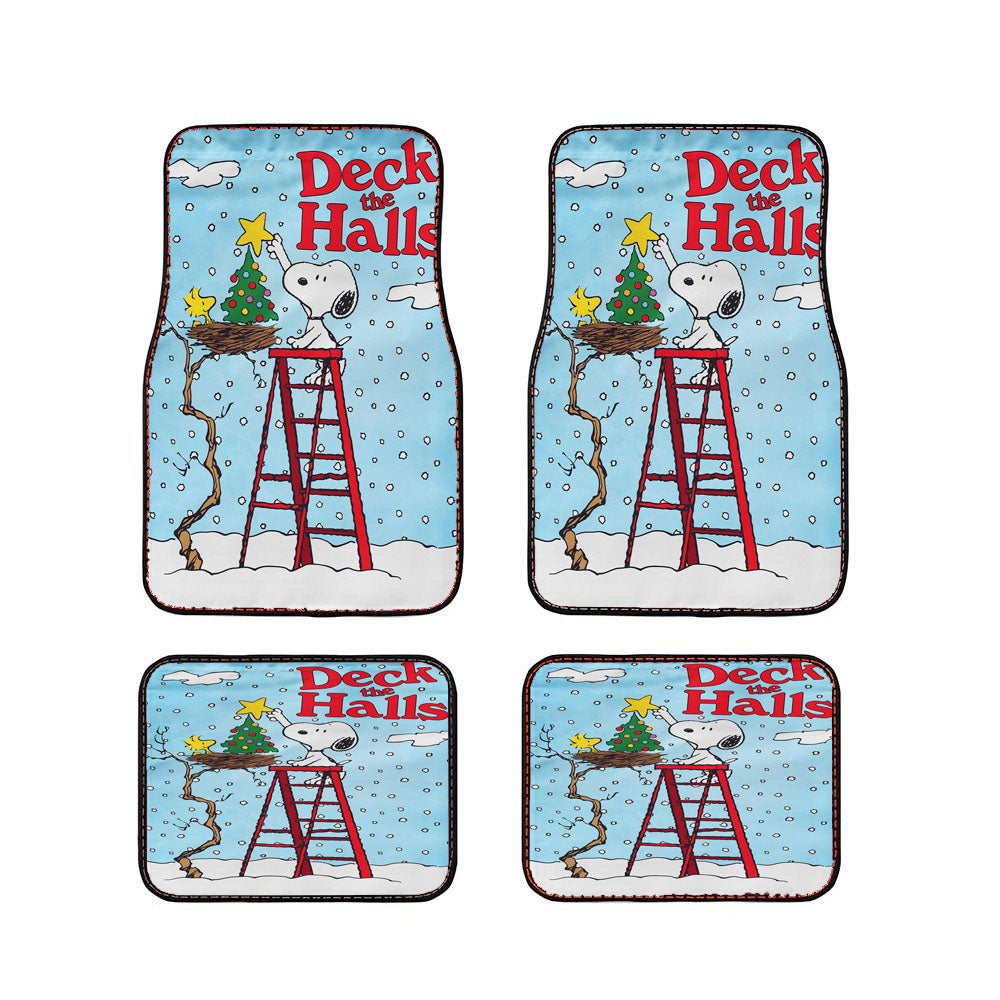 Deck The Halls Snoopy And Woodstock Christmas Car Floor Mats Accessories
