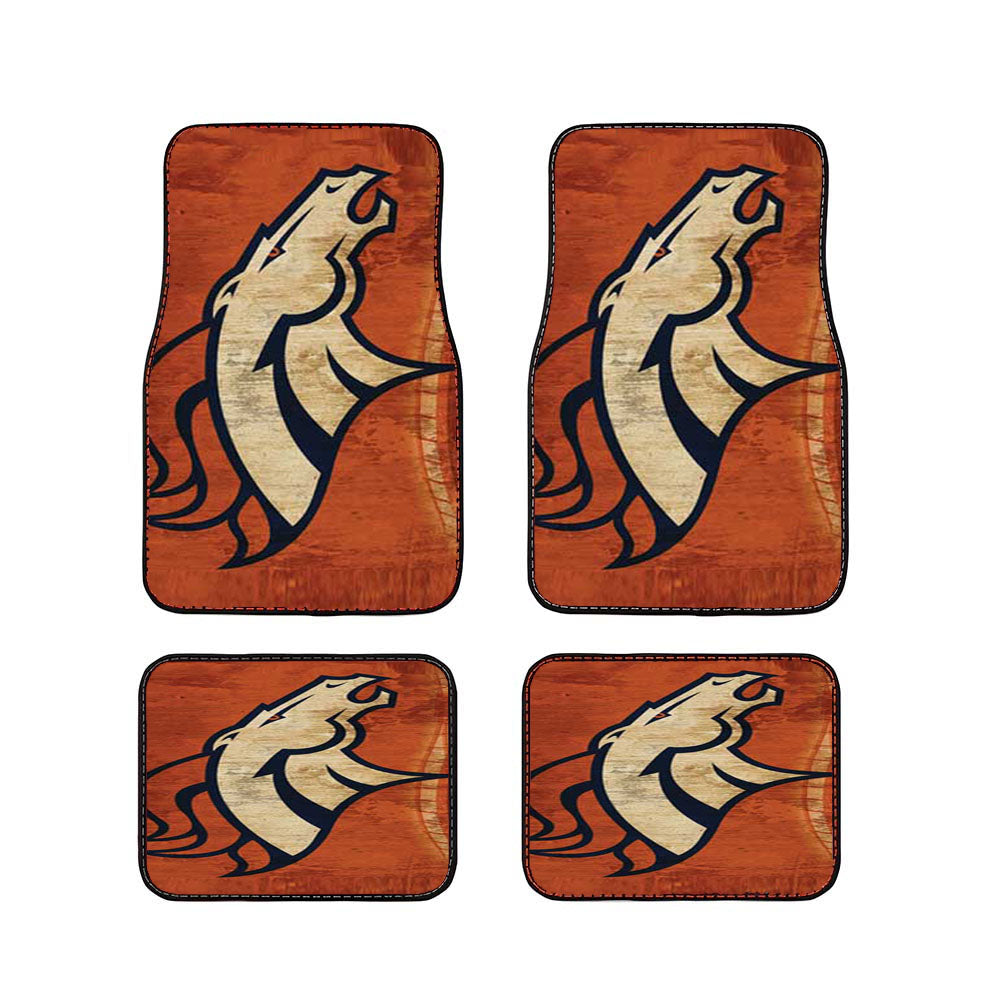 Denver Broncos Cracked Bkg Car Floor Mats Accessories