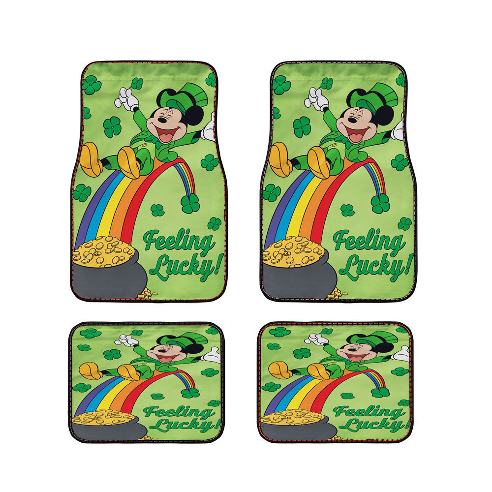 Disney Feeling Lucky St. Patrick'S Day Mickey Car Floor Mats Accessories
