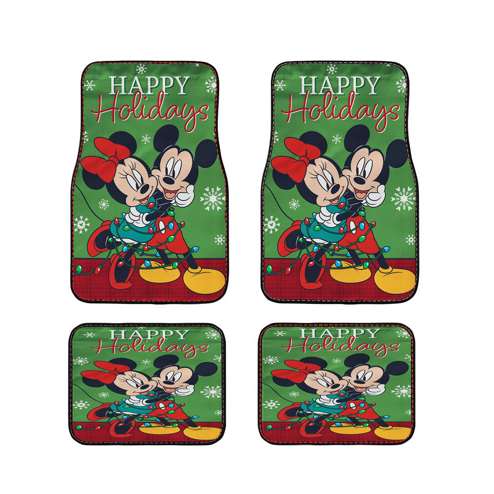 Disney Mickey And Minnie Christmas Light Tangle Car Floor Mats Accessories