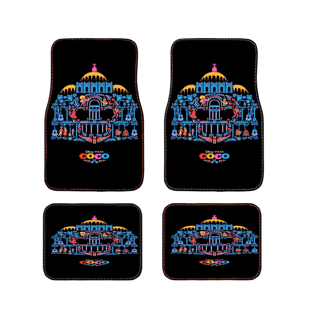 Disney Pixar Coco Castle Pattern Car Floor Mats Accessories
