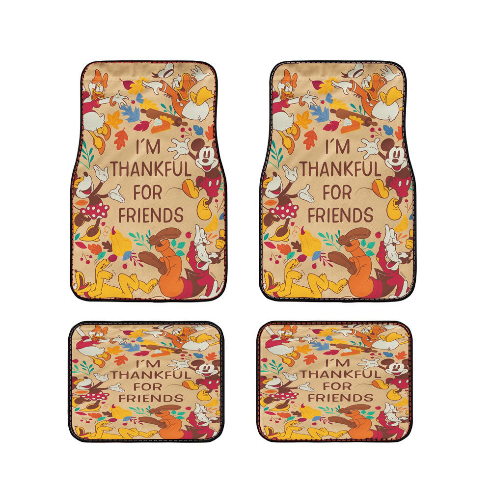 Disney Thankful For Friends Mickey And The Gang Car Floor Mats Accessories