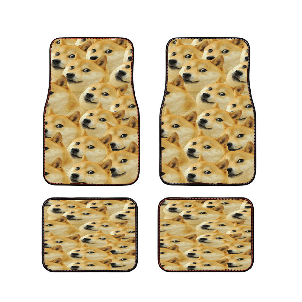 Doge Pattern Collage Car Floor Mats Accessories