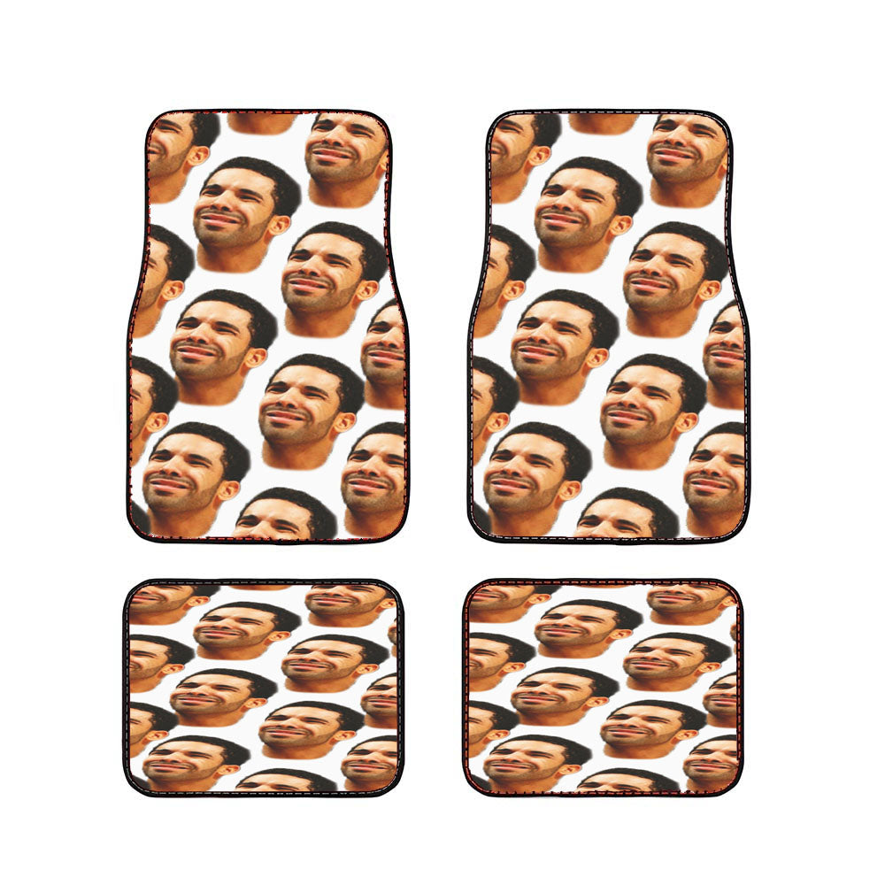 Drake Collage Head Pattern Car Floor Mats Accessories
