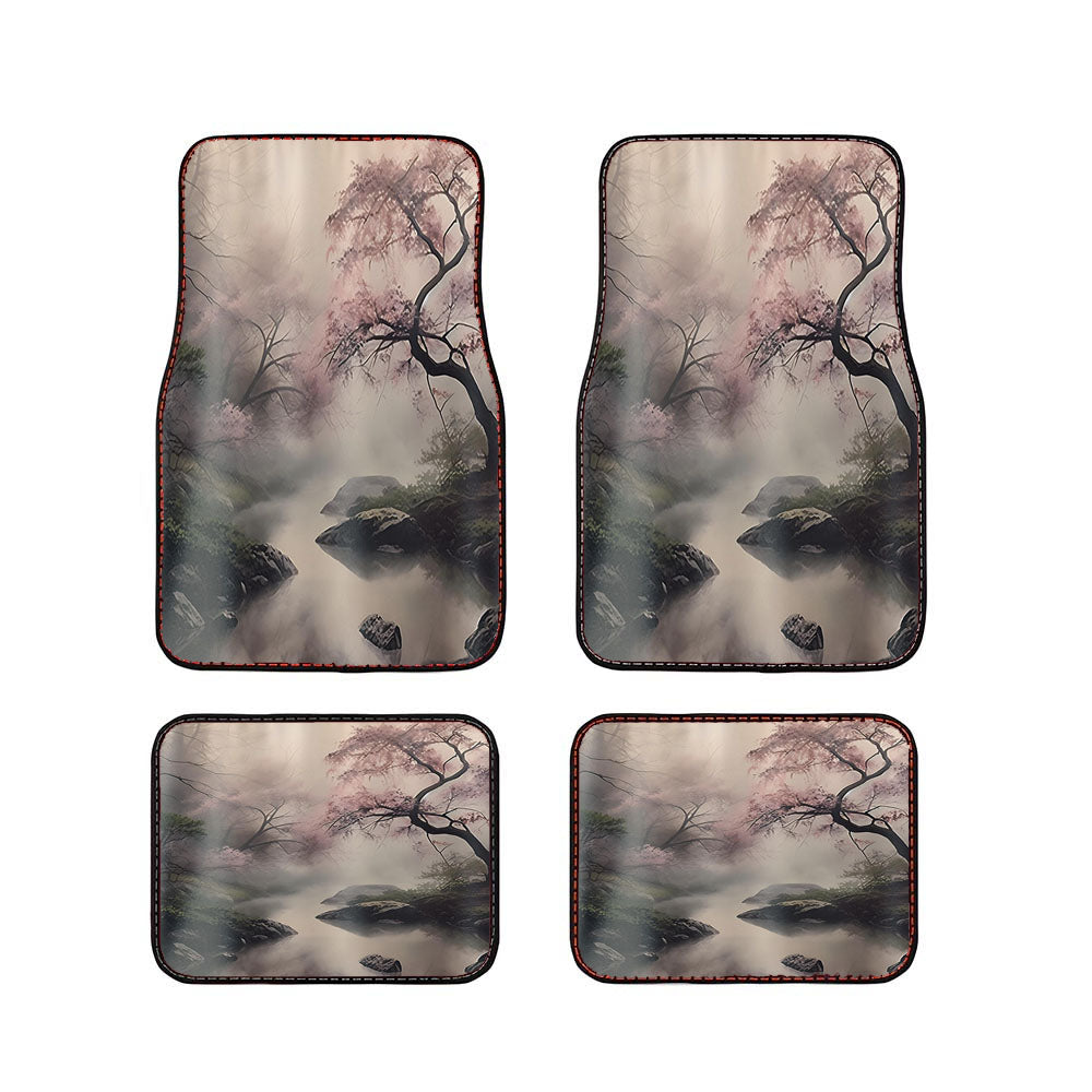 Elegant Misty Cherry Blossom Car Floor Mats Accessories