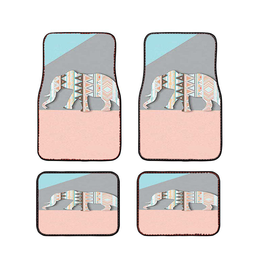 Elephant Aztec Pattern Car Floor Mats Accessories