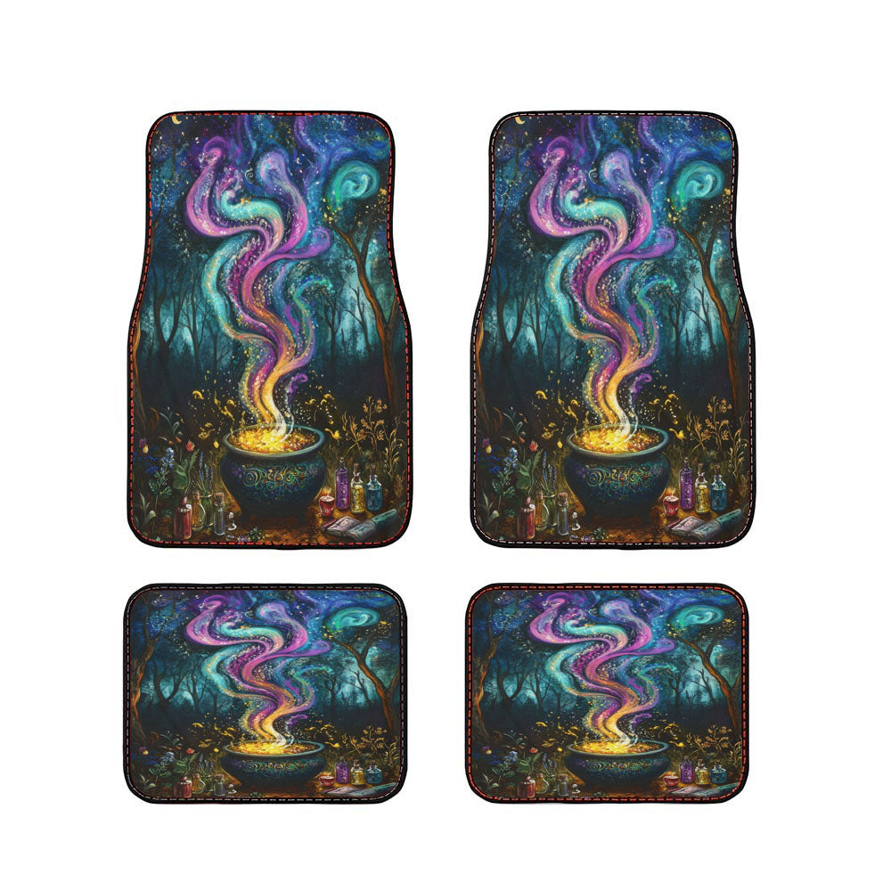 Enchanted Blue Forest Witches Cauldron Car Floor Mats Accessories