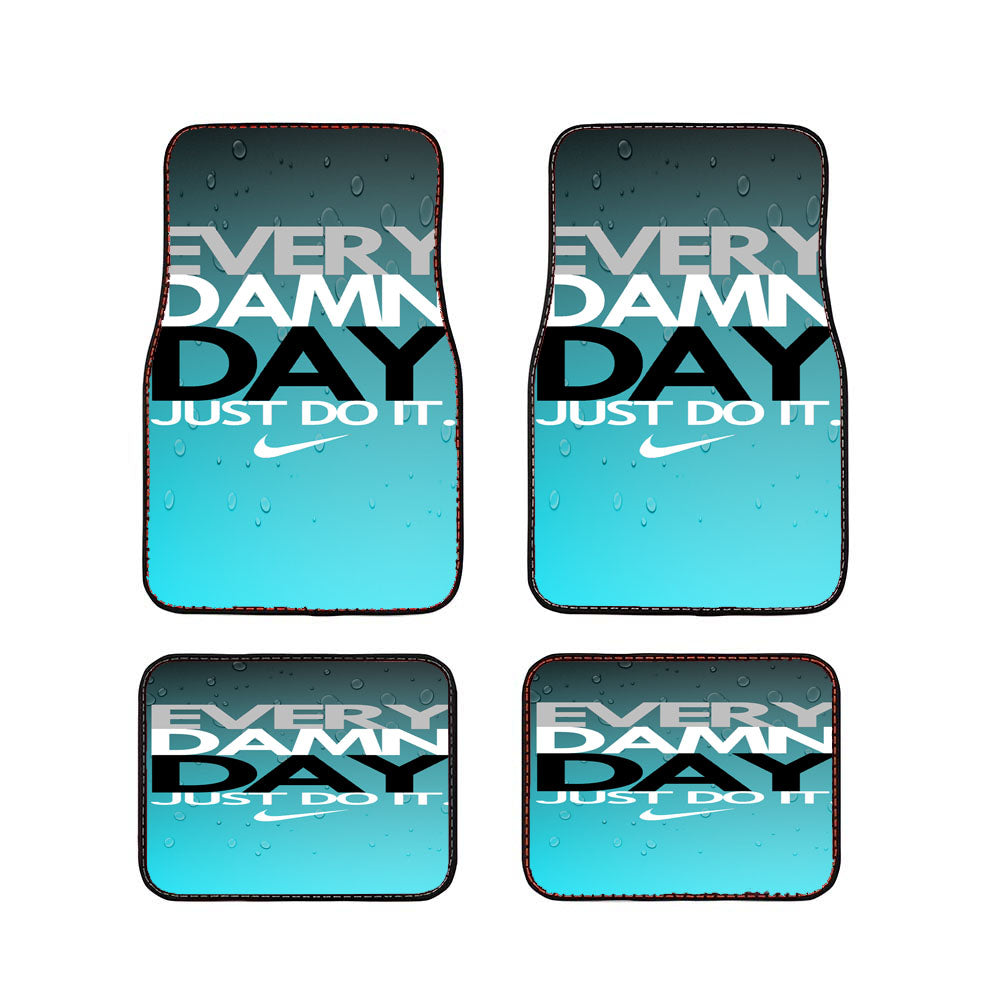Every Damn Day Just Do It Nike Blue Car Floor Mats Accessories