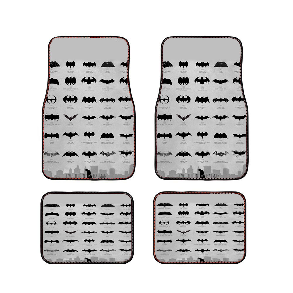 Evolution Of Batman Logo Car Floor Mats Accessories