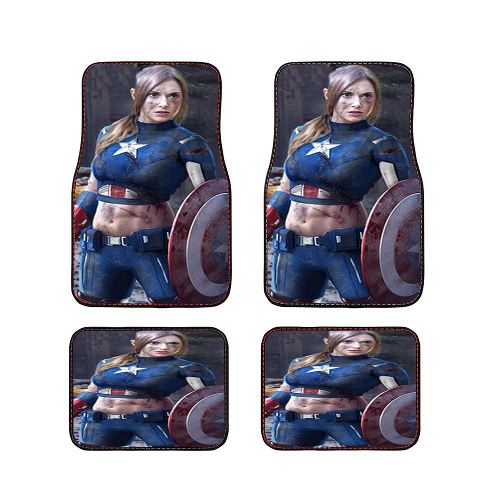Female Captain America Car Floor Mats Accessories