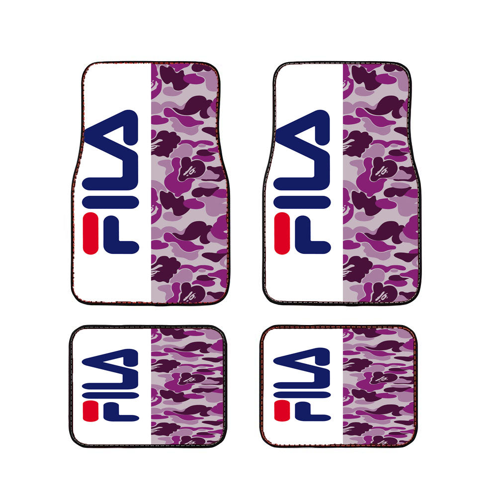 Fila Bape Camo Purple Car Floor Mats Accessories
