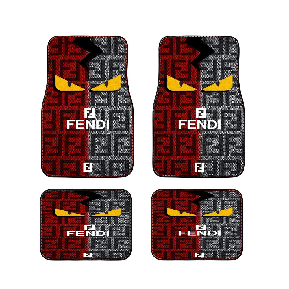 Fl Fendi Red Grey Car Floor Mats Accessories