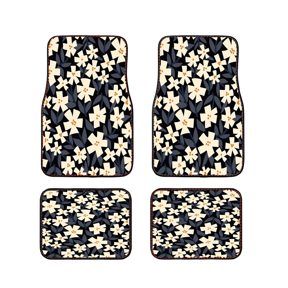 Flat Floral Pattern Car Floor Mats Accessories