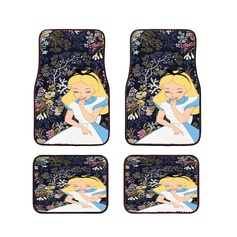Floral Alice In Wonderland Car Floor Mats Accessories