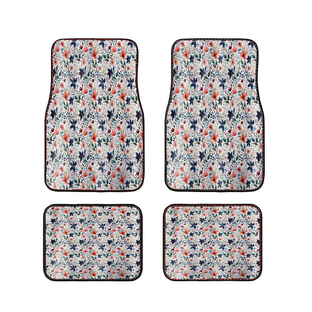 Floral Illustrations Car Floor Mats Accessories